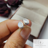 Moonstone Stud Earring, Handmade Bridesmaids Earrings, 925 Sterling Silver Jewelry, Dainty Earring, Moonstone Jewelry, Boho Stud, Gift Idea